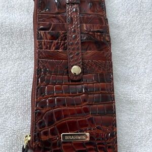 Brahmin Mahogany Croc-Embossed Clutch